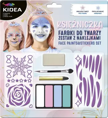 Set boja fytyre Derform Princess, 4 ngjyra, me ngjitëse, multikolor