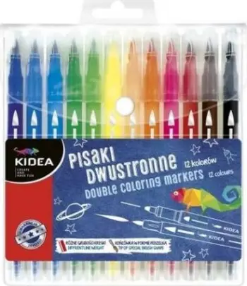 Set markerash Derform Double-sided, 12 ngjyra