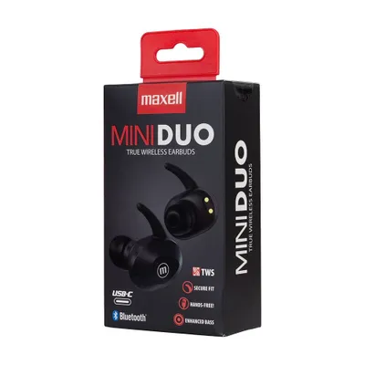 Dëgjuese Maxell MINI DUO, Wireless, të zeza - 1