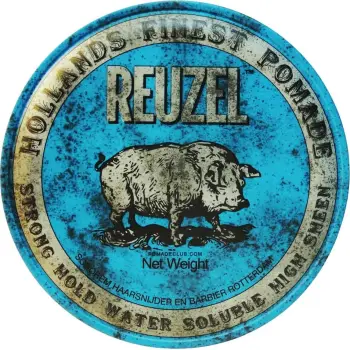 Pomadë për flokë Reuzel Hollands Finest Blue Pomade Strong Holding Water-Based për burra, 113g Blue