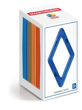 Blloqe magnetike Dante Magformers (005-53211), 12 copë, shumëngjyrëshe
