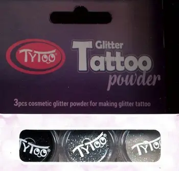 Set glitter për tatuazh Dante Tytoo, 3 ngjyra, e zezë gri dhe e bardhë