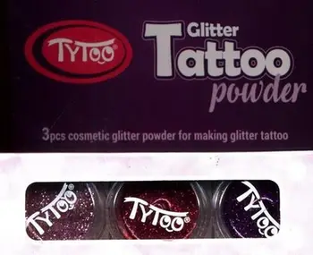 Set tatuazhesh me shkëlqim Dante Tytoo, 3 ngjyra, rozë e kuqe vjollcë