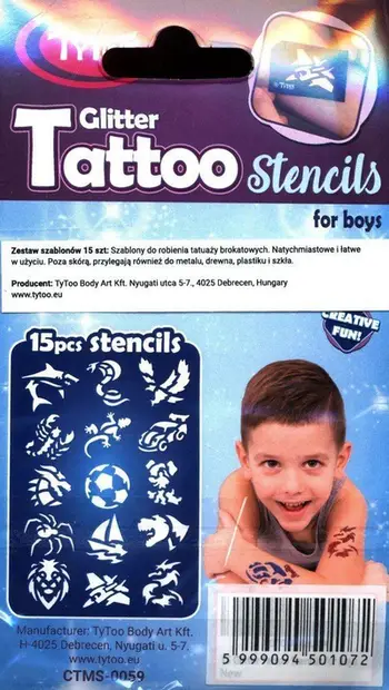 Set shabllone tatuazhi Dante TYTOO, 15 copë, bold