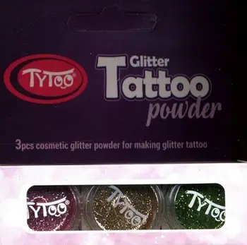 Set tatuazhesh me shkëlqim Dante TYTOO, 3 ngjyra, ari rozë jeshile