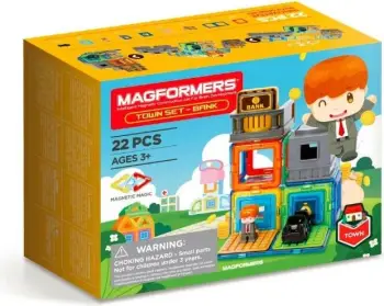 Lodër magnetike Magformers Town Set Bank, blloqe ndërtimi, shumëngjyrëshe