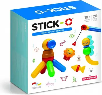 Blloqe magnetike për fëmijë Magformers Stick - O Fishing Set, 26 pjesë
