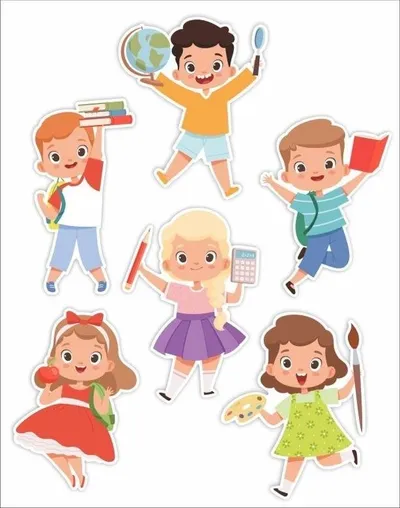 Set dekorimi dritaresh LearnHow Children 01, dyanshëm, 6 copë, shumëngjyrësh - 1