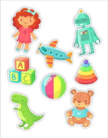Dekor dritareje LearnHow Double Sided Toys 01, 8 copë, shumëngjyrëshe