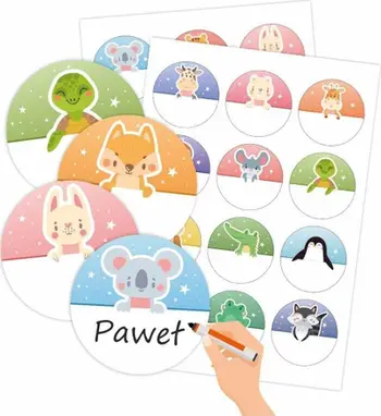 Ngjitëse për dollap LearnHow Animals, 24 copë, shumëngjyrëshe