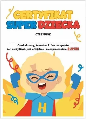 Certifikatë LearnHow Super Child Girl, A4, set 10 copë, shumëngjyrëshe