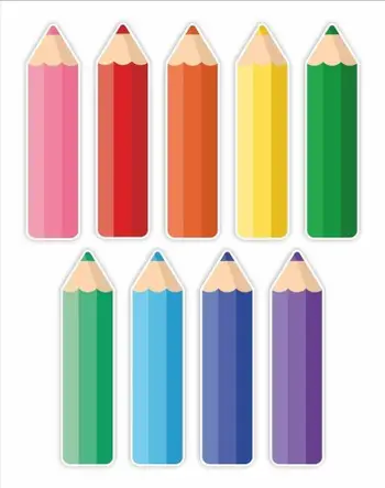 Dekor muri LearnHow Decorations Colored Pencils, set 9 copë, shumëngjyrëshe