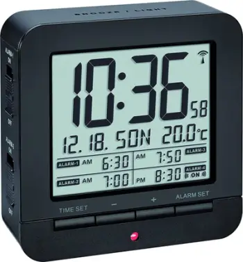 Orë digjitale me alarm TFA 60.2536.01, e zezë