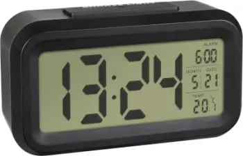 Orë dixhitale me alarm TFA Lumio, e zezë