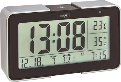 Orë me alarm TFA Melody, e zezë / e argjendtë - 1