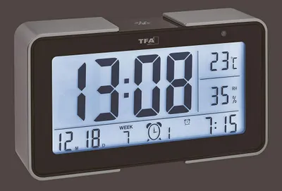 Orë me alarm TFA Melody, e zezë / e argjendtë - 2