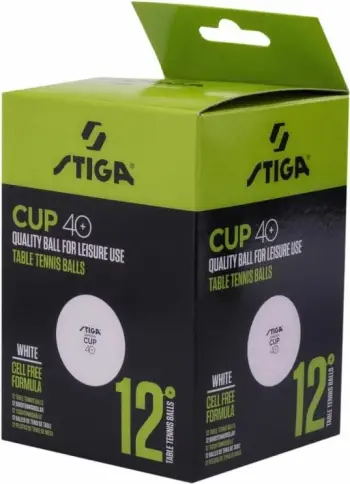 Toptha pingpongu Stiga Ball Cup 40+, set 12 copë, të bardhë