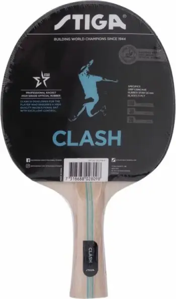 Raketë pingpongu Stiga Hobby Clash 92800591791, trashësi 1.6mm, goma 1 yll, e kuqe e zezë