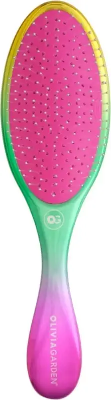 Furçë flokësh Olivia Garden Detangling Brush Aurora Rose, për flokë normalë dhe të hollë, rozë metalike