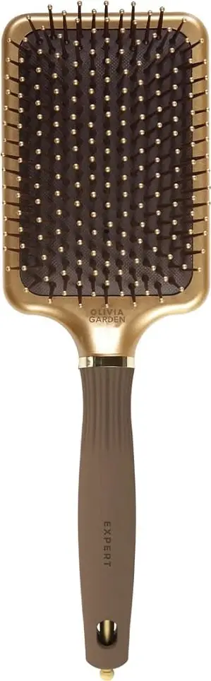 Furçë flokësh për femra Olivia Garden Expert Care Rectangular Brush me fije najloni Gold&Brown, 1 copë