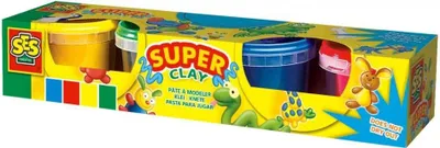 Set plastelinash SES Super Clay, 4 ngjyra - 1