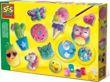 Set kreativ me gips SES Plaster Casts Cheerful Figurines, kallëpe figurina, për fëmijë 5+