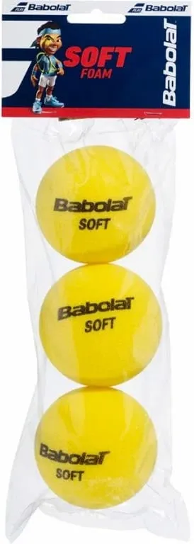 Topat e tenisit për fëmijë Babolat Soft Foam, 3 copë, të verdhë - 1