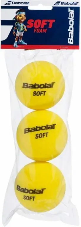 Topat e tenisit për fëmijë Babolat Soft Foam, 3 copë, të verdhë
