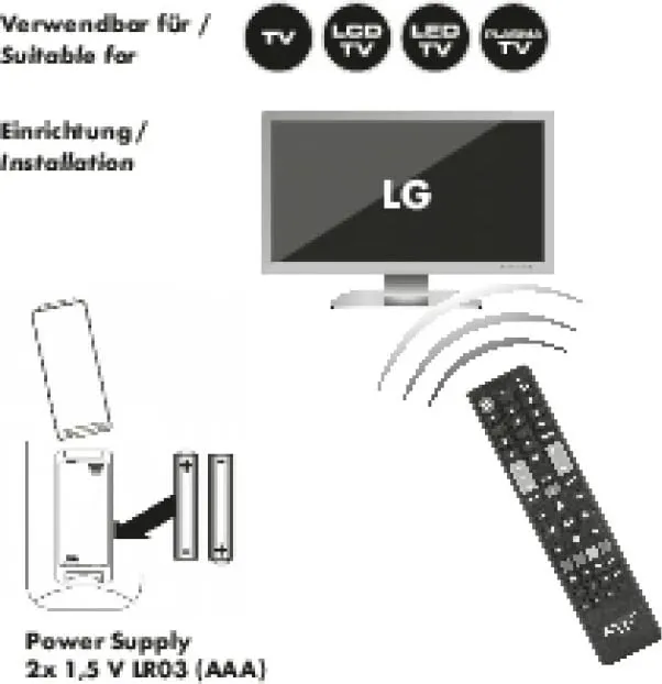 Telekomandë Schwaiger UFB100LG 533, IR Wireless, butona, e zezë - 1