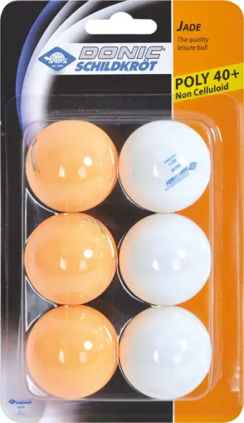 Topa pingpongu Donic Jade Poly 40+, 6 copë, të bardhë/portokalli
