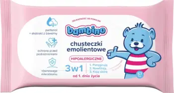 Peceta të lagura për fëmijë Bambino 3-në-1, 57 copë