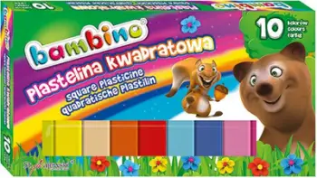 Plastelina Bambino, 10 copë, shumëngjyrëshe