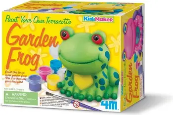 Set kreativ pikturimi 4M Garden Frog, figurë bretkose kopshti, ngjyra dhe furçë, shumëngjyrësh