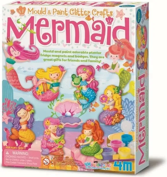 Set kreativ 4m Mermaid, 6 figura gipsi, multikolor - 1