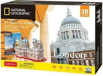 Puzzle 3D Cubicfun St Paul's Cathedral National Geographic, 107 pjesë, 3+ vjeç
