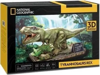 Puzzle 3D CubicFun National Geographic T-Rex, 52 pjesë, model dinosaur
