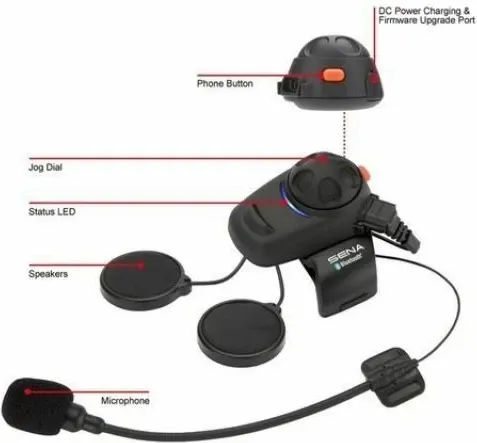 Interkom për motoçikletë SENA SMH5, Dual Pack, Bluetooth 5.1, 400m, i zi - 7