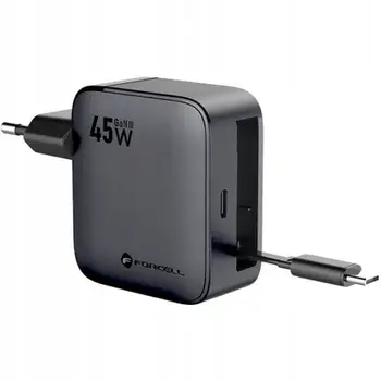 Karikues muri Forcell GaN III, 45W, USB C me kabllo USB C, i zi
