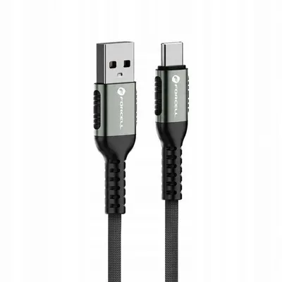 Kabllo USB Forcell F-ENERGY C256, USB A në USB C, 0.25m, 66W, e zezë - 1