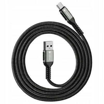 Kabllo USB Forcell F-ENERGY C256, USB A në USB C, 0.25m, 66W, e zezë - 3