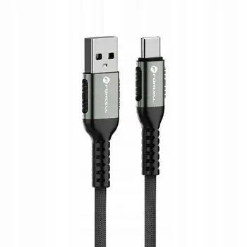 Kabllo USB Forcell F-ENERGY C256, USB A në USB C, 0.25m, 66W, e zezë