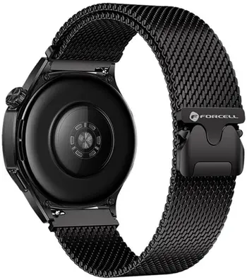 Rrip ore Forcell Strap F-DESIGN FS10 për Samsung, 22 mm, çelik inox i gërshetuar, i zi