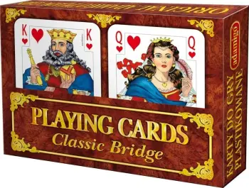 Set letra loje Adamigo Playing Cards Bridge, 2 kuverta, me tabelë shënimi