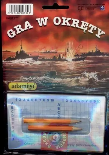 Loja shahu detar Adamigo Battleship Game, për 2 lojtarë, me aksesorë kartoni, shumëngjyrëshe