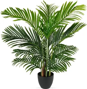 Bimë artificiale dekorative Vilde Areca Palm, 95 cm, me vazo, e zezë