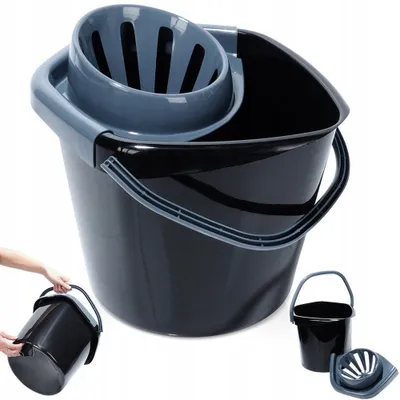 Kovë mop-i me shtrydhës, 10L, materiale të qëndrueshme, e kuqe - 1