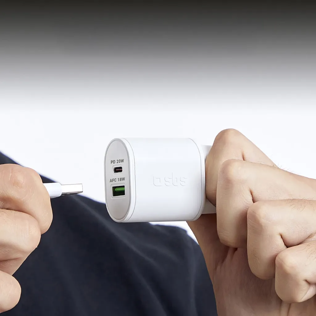 Karikues muri SBS TETRPD20W, 20W, 2 porta USB-A/USB-C, i bardhë - 5