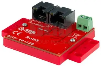 Adapter PoE Gigabit Atte SDIP-40-120, konvertues DC/DC 12V, dalje LAN RJ45, i zi