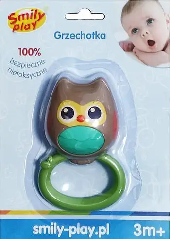 Lodër kërcitëse Smily Play Rattle Owl SP83831, formë bufthi, shumëngjyrëshe