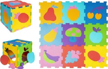 Tapet puzzle për fëmijë Smily Play Foam Mat Fruit, prej shkumë, me figura frutash, shumëngjyrësh
